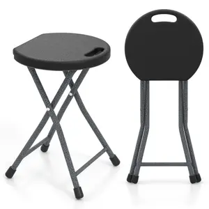 18 Inch Folding Stool, 330LBS Capacity Portable Camping Stool with Handle, HDPE Seat Metal Frame Foldable Chair for Adults, for Fishing, Picnic & Events fathersdaygiftideas