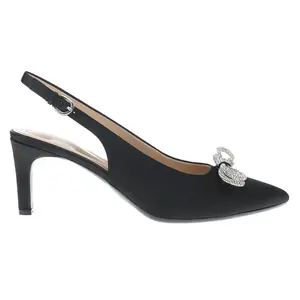 Easy Spirit Womens Roxanne Rhinestone Pointed Toe Slingback Pumps Dress Casual Mid Heel 2-3" - Black