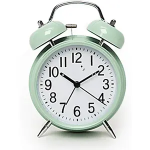 Loud  for Deep Sleepers 4''  Bell  Clock with Backlight for Bedroom and  Decoration(Green)