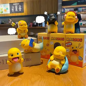 An Adorable Yellow Mini "Milk Dragon" Toy—A Palm-Sized Office Companion and Complete Collectible Set. Doubling as a stress-relieving home decoration, it makes a perfect holiday or Christmas gift for children, friends, and family.