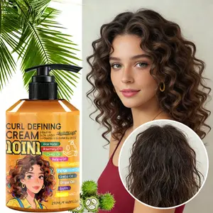 280ml Leave-In Curl Cream for Defined, Soft & Shiny Curls - 10 Benefits in 1: Hydrates, Tames Frizz, Holds Shape, Adds Volume with Rice Water, Pumpkin Seed Oil & Ginger Oil, Non-Greasy Finish Curly Hair Product