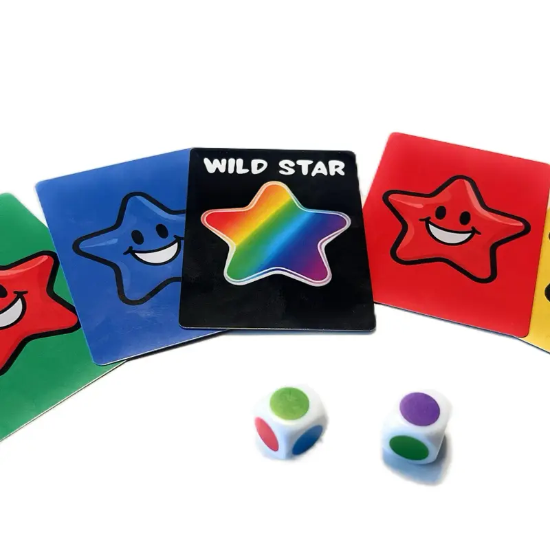 Speedy Bop Fun Fast-Paced Family Card Playing Game with Colorful Dice and Star Cards. Exclusive Wild Star Edition