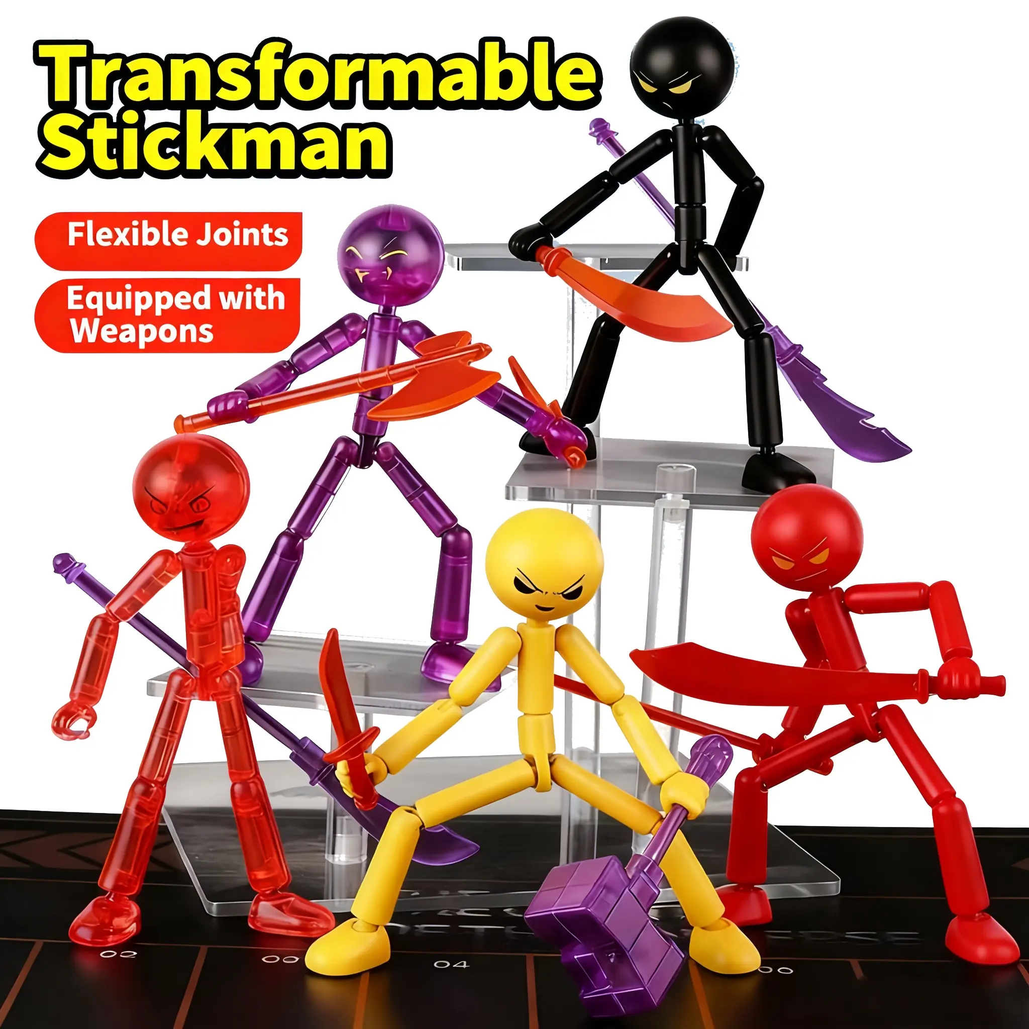 Single Cool Matchstick Figure Multi-Jointed Action Doll, Full Jointed ...