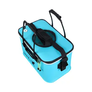Foldable Soft Rubber Outdoor Water Bucket with Multi-Size Options, Shoulder Strap, Handle - for Car Washing, Fishing (Sports & Outdoor Leisure Equipment)