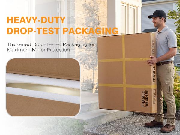 Anti-Rust Aluminum Alloy Framed Bathroom Mirror – Farmhouse Rounded Rectangle Vanity Mirror for Wall – Tempered Glass, Scratch-Proof, Fade-Free & Fast Fog Dispersion – Vertical Mountable