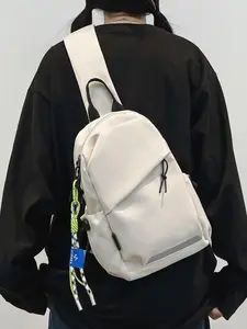 Unisex Chest Bag Fashion Trendy Slouch Shoulder Bag Large Capacity Outdoor Sports Phone Bag, Casual Zipper Design, All Seasons