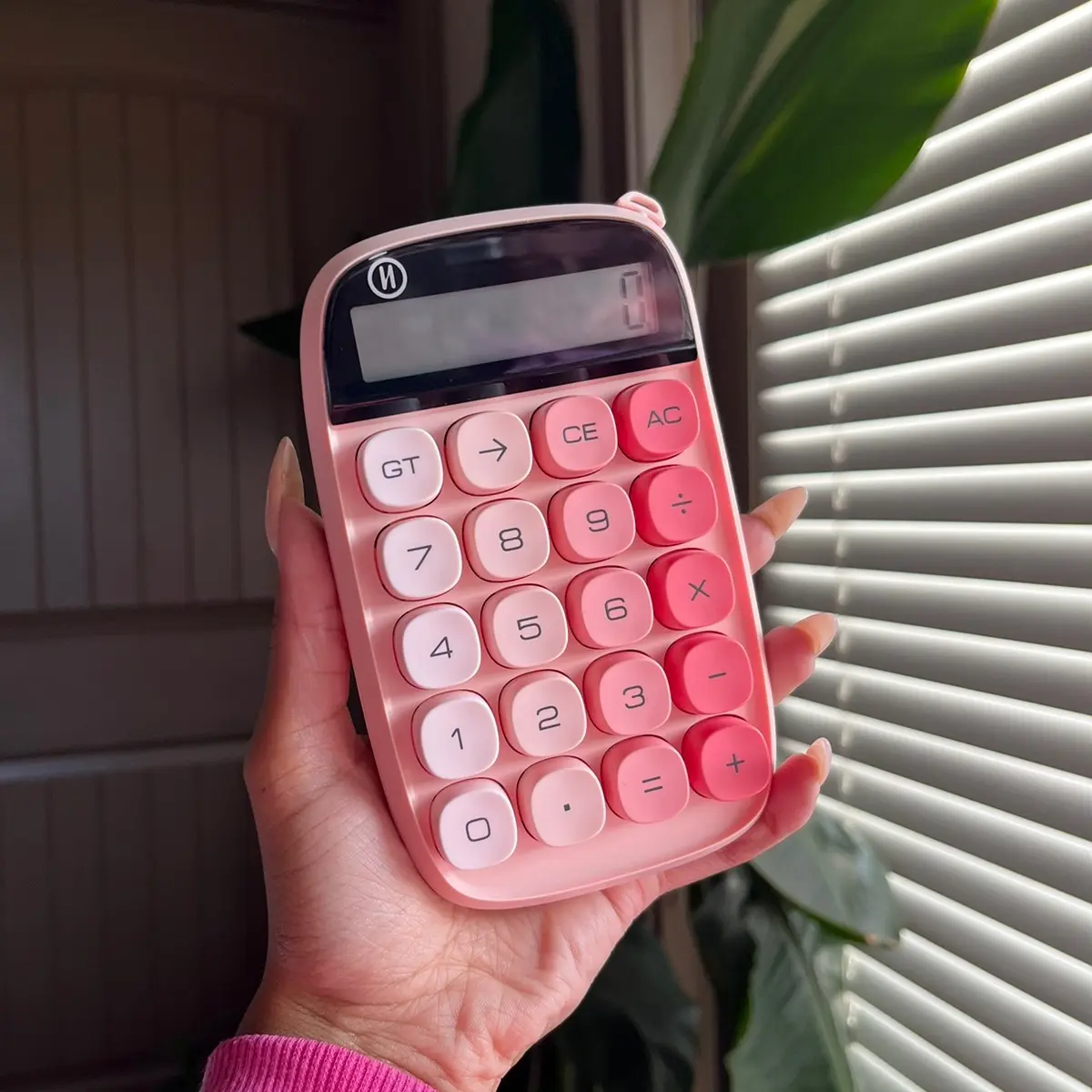 Mini bubblegum pink calculator Plastic
