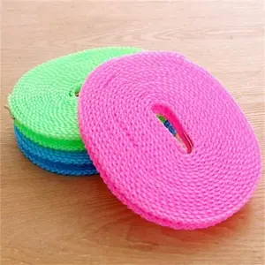 3PCS/6PCS 5 Meter Anti Slip Windproof Clothesline, Fence Style Portable Laundry Drying Rope, Sturdy Durable Outdoor Travel Clothes Line, Lightweight Wash Line For Camping Trip, Balcony Household Clothes Drying Daily Use