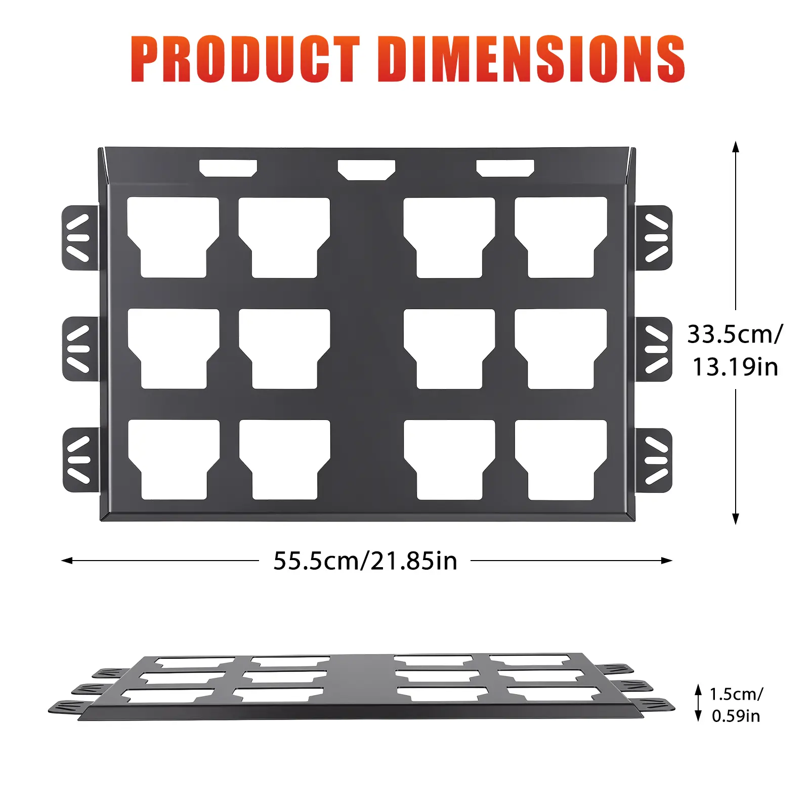 2 x Heavy Duty Iron Mounting Plates for Milwaukee Packout 48-22-8486, 21.85in x 13.19in/55.5cm Metal Base with 100 Lbs Load Capacity, Rust Resistant, Seamless Integration with Toolboxes, Easy Installation w/Mounting Screws, Tool Storage Organizer, 2 X Mou