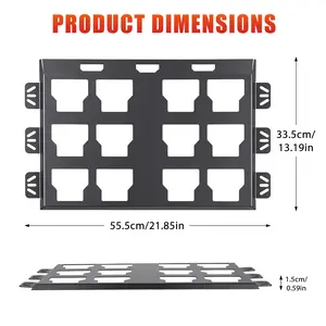 2Pcs Mounting Plates for Milwaukee Packout 48-22-8486, Metal Base for Milwaukee Toolboxes, 100 Lbs Load Capacity, Compatible with Packout Tool Storage Setup and System Organization