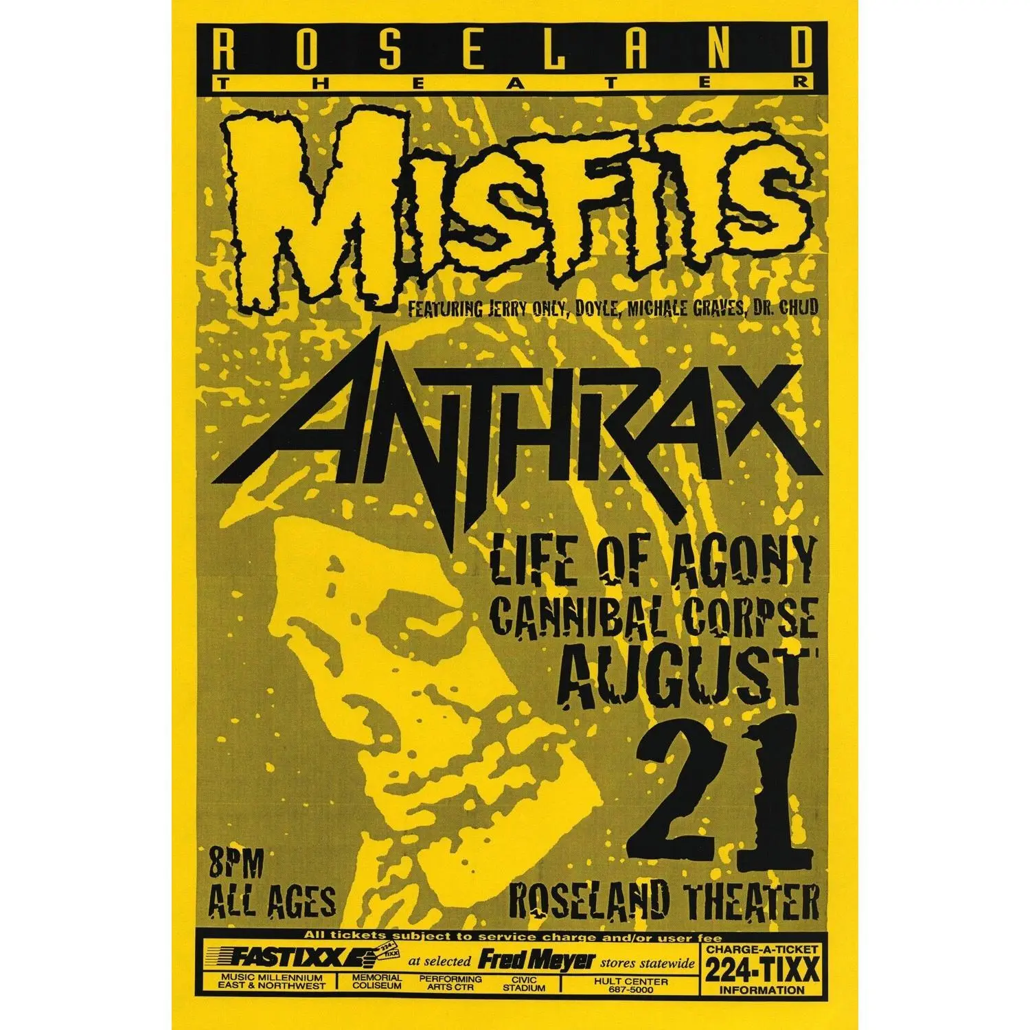 Misfits Vintage Music Concert Reprint Poster - 18" x 24"