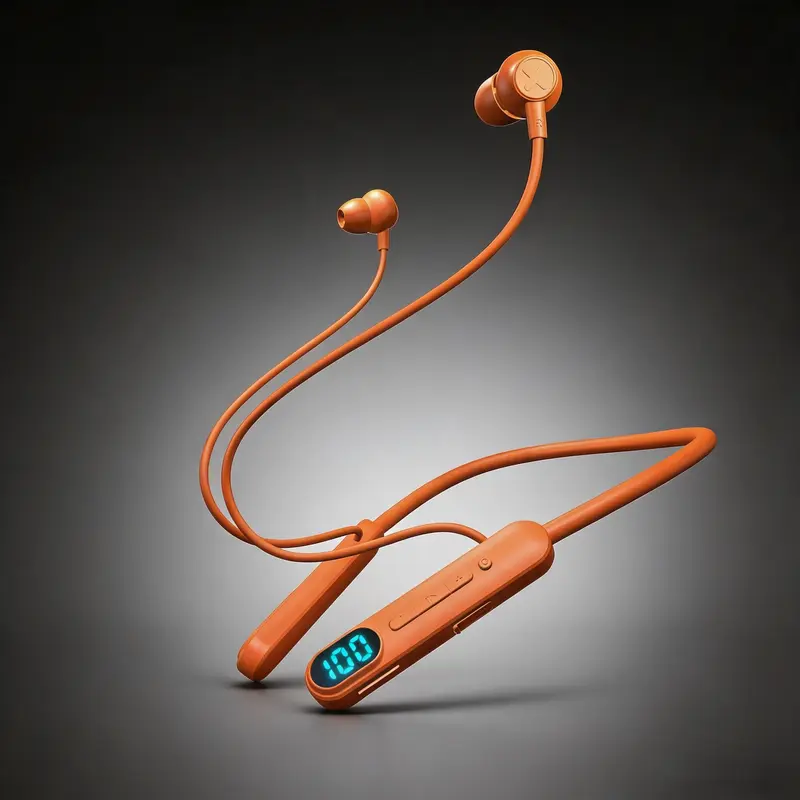 Wireless Neckband Bluetooth Earbuds Headphone - New Silicone Design, Magnetic Snap, IPX4 Water Resistance, Dual Device Switch, ENC, Smart Voice Assistant, MP3 Card Support, Type-C Jack, Sound Isolation for All-Day Audio Use with Tablet Compatibility, Gami