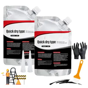 Slab Crack Repair Sealant, Quick-Drying Asphalt Crack Filler,  Concrete Filler, Weatherproof Caulk for Pavement & Sidewalks (2 Pcs,2.2LB)