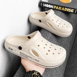 Unisex Outdoor-Indoor Slide Sandals, Trendy Clog Footwear with Poop-Walking Style Design for Garden Use