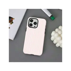 Pretty Pink Stripe Design Element-Design Phone Case, Suitable For IPhone Models 16, 15, 14 Pro Max, 13, 12, 11, XS Plus Phone Cases,Providing Shock AndSuitable For IPhone 17 Air