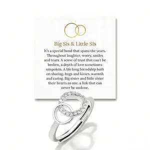 Big Sis & Little Sis Ring Bond Together Promise Forever - Simple Meaningful Design for Sisters' Special Relationship Gift Minimalist Jewelry, Sentimental Gift