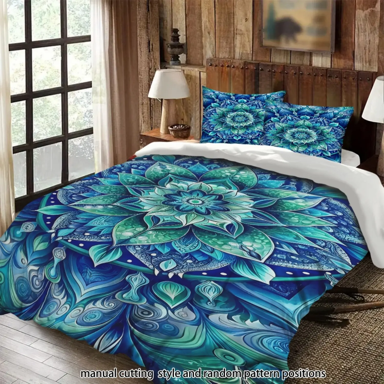 This exquisite blue mandala pattern 3-piece comforter set is a perfect gift.