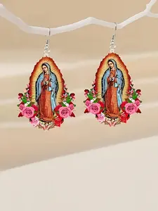 Virgin Mary Design Dangle Earrings, Fashionable Jewelry for Women, Trendy All-match & Exquisite Jewelry for Birthday Gift, Fashionable Jewelry Accessories