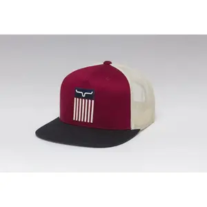 Kimes Ranch Cody Burgundy Trucker Cap – Mesh Back Snapback Flat Bill Hat