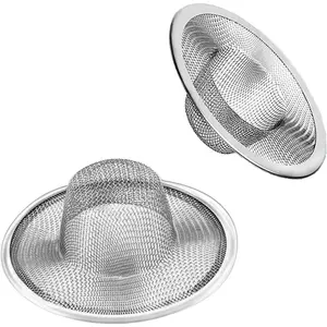 2 count Heavy Duty Stainless Steel Slop Basket Filter , 2.75" Top / 1" Mesh Metal Sink Strainer,  for Kitchen Sink/Bathroom Bathtub Wash Basin Floor Drain Balcony Drain Hole, Utility...