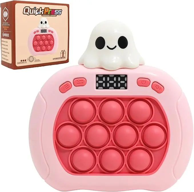 Quick Push Bubble Game,POP Toy Fast Push Game,Quick Push Pop Fidget Toys for Kids 3-12 Years Old,6 Game Mode Upgrades,Handheld Puzzle Games for Christmas,Sensory Toys (Green Christmas)