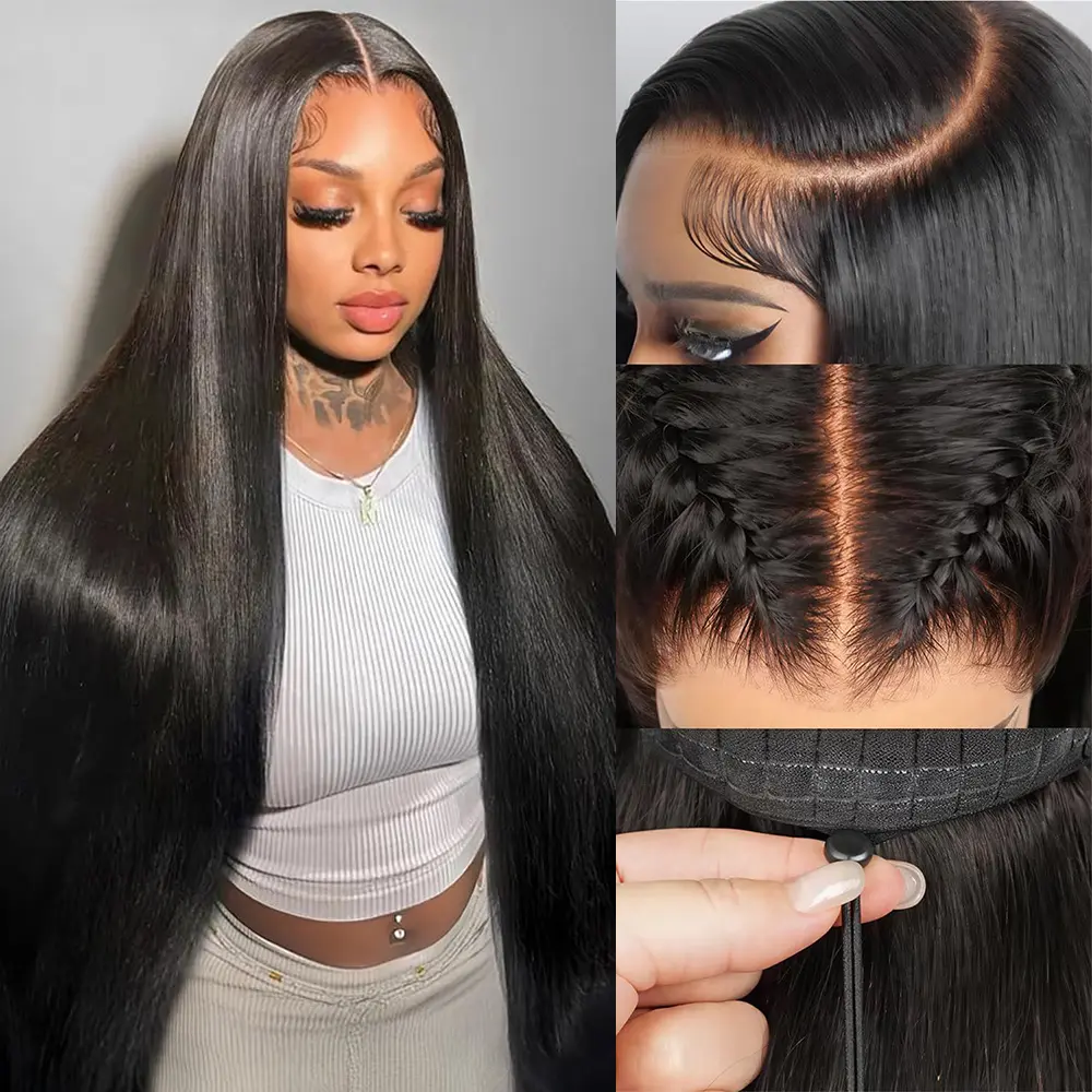 【30inch Only $119!】AIRDOT 13x6 Lace Front Wigs Glueless Wigs Human Hair Pre Plucked Pre Cut Upgraded Ear-to-Ear Straight Hair 13x6 HD Lace Front Wigs Human Hair Glueless Wear and Go Drawstring Frontal Wig with Tapes 200% Density