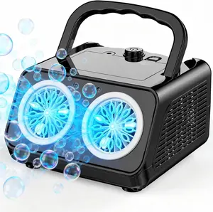 Dual-Fan Bubble Machine | 20000+ Bubbles/Min for Outdoor Events, Weddings, Parties | Plug-in & Battery Powered | All-Ages Fun (Kids & Adults)