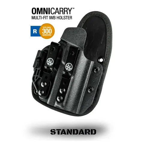 OMNICARRY IWB -STANDARD Universal (Multi-Fit) Holster | Fits 300+ Handgun Models | Patented Retention Plates | Optics Compatible | Concealed Carry Universal Hybrid Holster