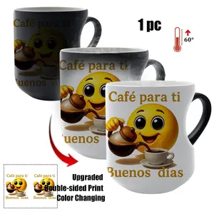 Thermosensitive Ceramic Mug, Funny Mug, Magic Color-Changing Heart-Handle Design, 11oz/330ML Capacity, Perfect Coffee Lover Gift, Ideal for Daily Use & Special Occasions, Ceramic Drinkware