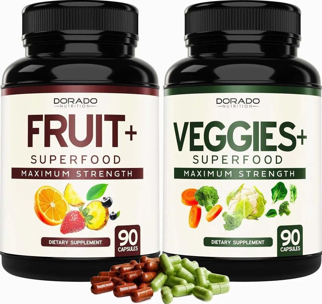 Fruit and Veggies Supplement (180 Capsules) Superfood Fruits and Vegetables Supplements for Adults - Premium Super Food for Energy and Immune Support - Veggies Capsules - Non-GMO & Vegan - USA Made