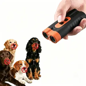Ultrasonic Dog Stop Barking Device, equipped with LED flashlight, 50 feet effective range, 25-30KHz safe frequency, for stopping barking and outdoor dog repulsion, rechargeable portable professional dog training and anti-barking device