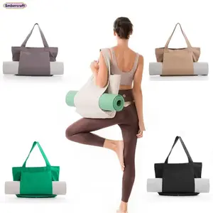 Yoga Pilates Mat Bag Canvas Tote Bag, Outdoor Exercise Gear Travel Yoga Mat Shoulder Bag