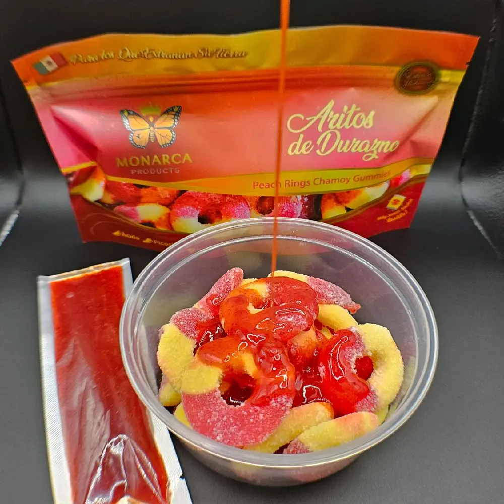 Peach Snacks, Juicy Chewable Carbohydrate-Infused Gummies (Aritos Durazno Inspired)