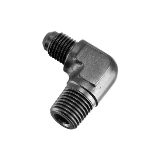 Alloyworks 4AN Male Flare to 1/4" NPT Pipe 90 Degree Fitting Adapter Aluminum