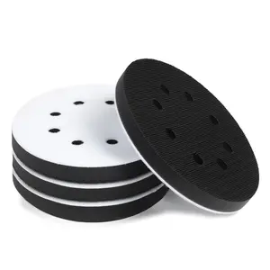 4 Pack 5 Inch   Sanding Pads, 8 Holes Hook and Loop Sponge Cushion Buffer Backing Pad, Professional Soft Density Interface Pad for Orbital Sander