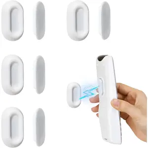 Remote Control Holder Wall Mount - 4 count No Drill Self-Adhesive Organizer for Air Conditioner & TV Remotes, Storage  for Televisions Backside - White