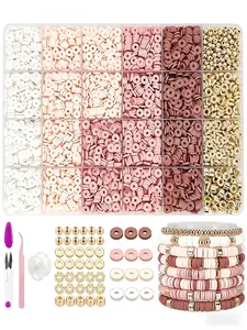 3450pcs Soft Clay DIY Jewelry Making Kit, Ideal for Bracelets, Necklaces, Keychains, Craft Accessories, Fashion Gifts