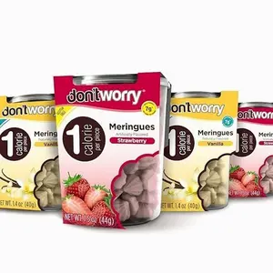 Don't Worry Keto Friendly Meringue Cookies - Strawberry & Vanilla Cookies, 4 Calorie Meringue Cookies, Low Carb Snacks, Healthy Protein Snacks - 4 Pack