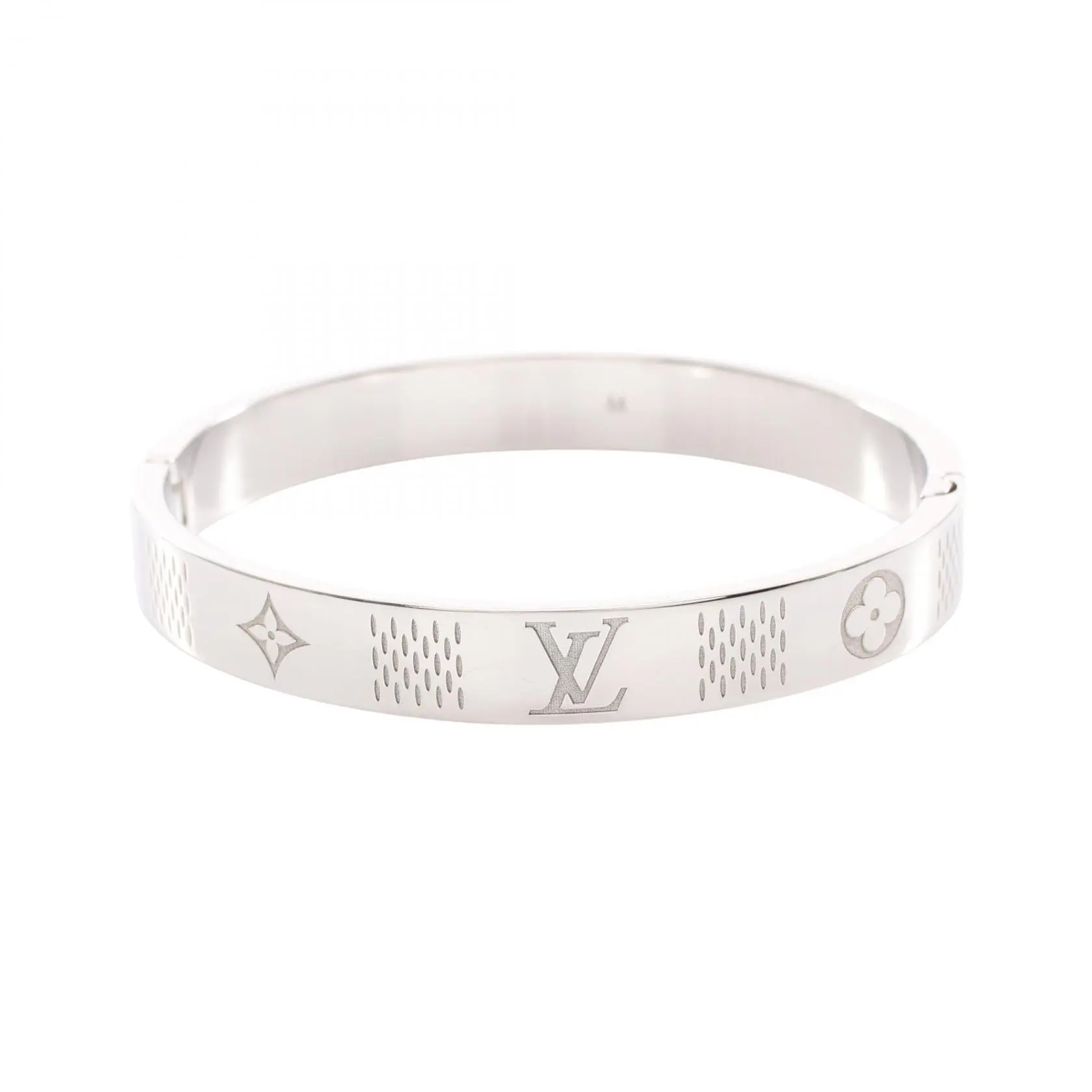 Pre-owned Louis Vuitton Stainless Small Leather Goods Damier Heritage Steel Bracelet