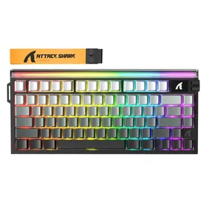 ATTACK SHARK R85 HE Wired 75% Hall Effect Rapid Trigger Mechanical RGB Gaming Keyboard with 8K Polling,0.05mm RT Accuracy,0.08MS Latency,Magnetic Switch,5 Layer Sound Damped,Driver for PC