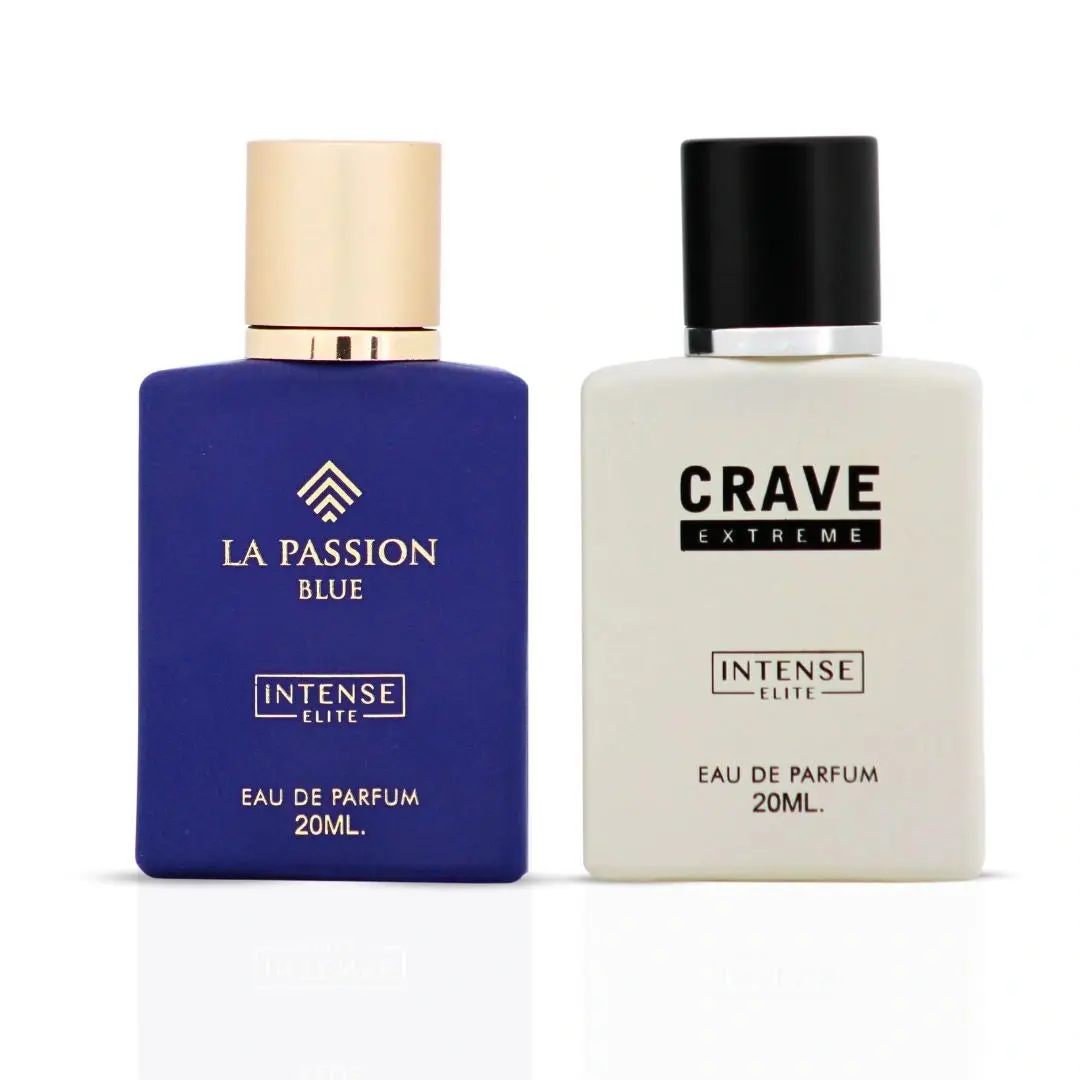La Passion Blue & Crave Extreme Eau de Parfum Spray 20ml (0.6 oz) by Intense Elite (Bundle)