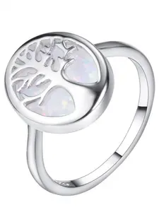 Luxury Exquisite Elegant Retro  Rings Vintage Embossed Ring Synthetic opal Inlay Sparking Design sense Unique Personality Charming Fashion Stackable Design Engagement Ring Daily Wear Jewelry Accessory for All Seasons for Women & Girls