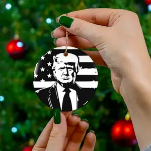 Donald Trump Ceramic Ornament, Usa FLag ceramic Ornament, 4 Shapes