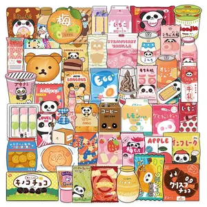 Cartoon Snack Pattern Sticker, 50pcs/set Self Adhesive Decorative Stickers, DIY Decals for Water Bottle, Laptop, Phone Case, Scrapbooking, Journal Making, Screen Protector