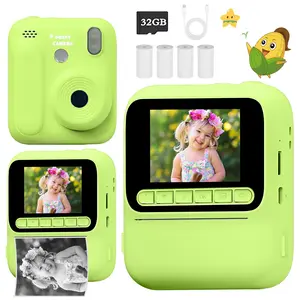 Instant Printing Toy Camera Suitable for Children Aged 3-12, 1080P High-definition Video and Selfie Lens, with Fun Games, Portable One Second Imaging, Easy To Record and Shoot with You, Pocket Camera
