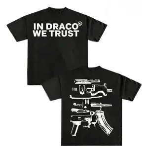 Which We Trust In Draco, Is Printed On Both Sides Of Firearms, A Must-Have Fashion Item For Inspirational Men, A Men's T-Shirt With Round Neck And Short Sleeves, Cotton Casual, Loose And Versatile, And A Must-Have For Outdoor Sports.