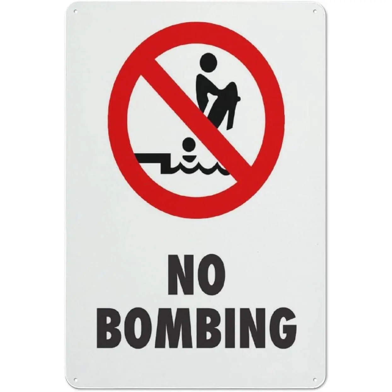 No Bombing Sign 12 X 8 Inches Reflective Aluminum Metal Warning Signage With Symbol For Indoor Outdoor Use