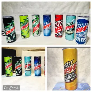 Collection Mountain Dew Energy Drink Tumbler 20oz , Mtn Energy Drink Inspired Cup Collection, Colorful Fizzy Drink Design, Insulated Skinny Tumbler With Straw , Trendy Beverage Lover Gift Mug , Aesthetic Drinkware Set , Viral Soda Cup Collection Gift Idea