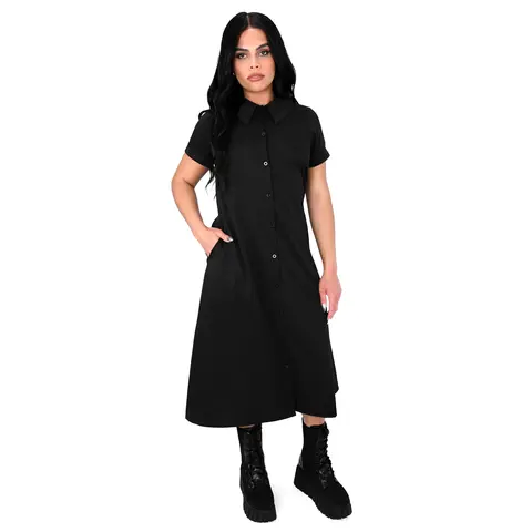 Foxblood Shop Women's Merlina Soft Fabric Casual A-Line Tunic Dress, Flattering Fits for Daily Wear