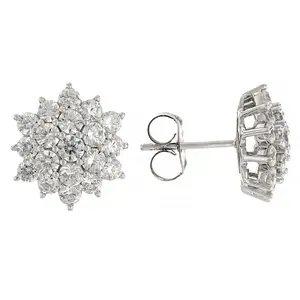 JTV White Cubic Zirconia Rhodium Over Sterling Silver Earrings 4.52ctw